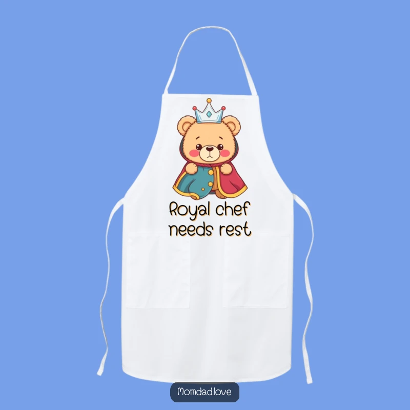 Funny Royal Chef Apron - Bewildered Bear for Kitchen Giggles