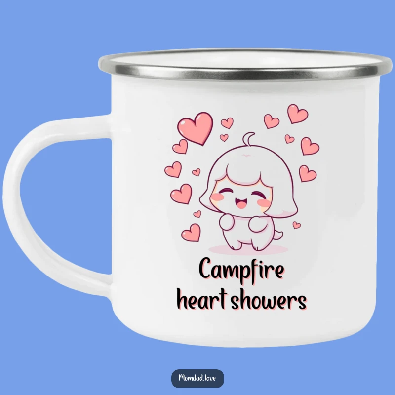 Funny Kawaii Giggling Hearts Camping Mug - Adventure Love Cup Gift