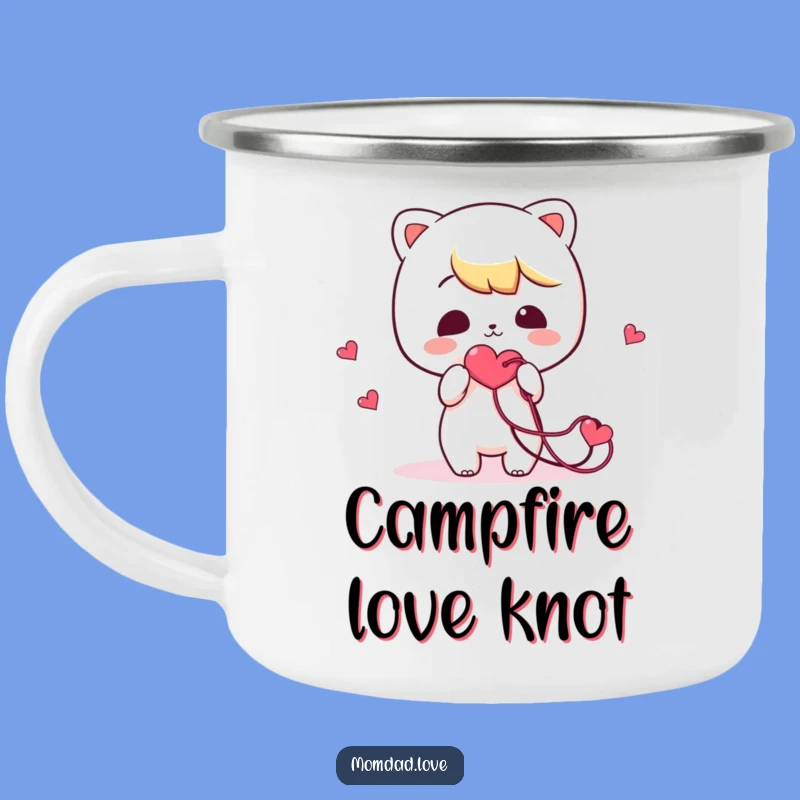 Funny Tangled Heart Camping Mug: Kawaii Character Drinkware, Cozy Love, Perfect Funny Gift