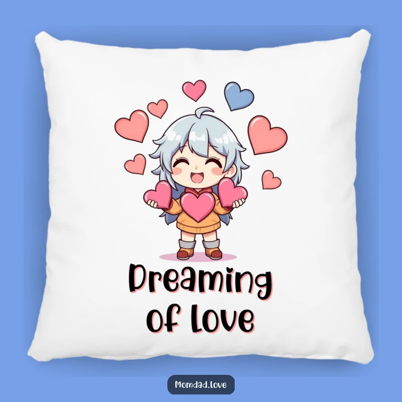 Funny Anime Juggling Hearts Pillow - Cozy Comfort, Overflowing Love, Funny Gift.