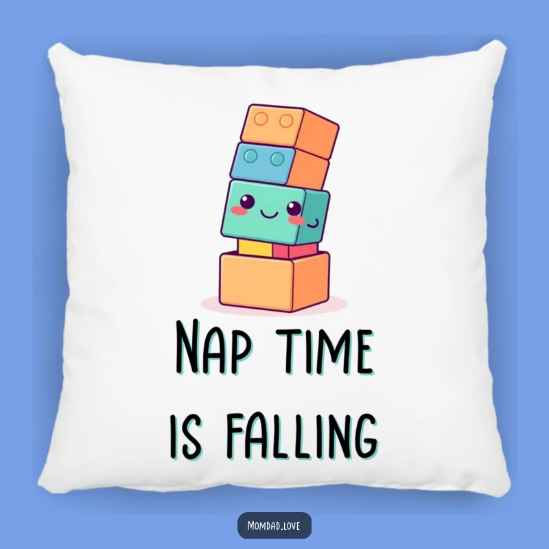 Funny Cozy Pillow - Wobbly Building Block Tower for Gentle Comfort