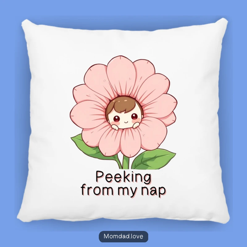 Funny Accent Pillow: Curious Character's Floral Comfort, Great Funny Gift!