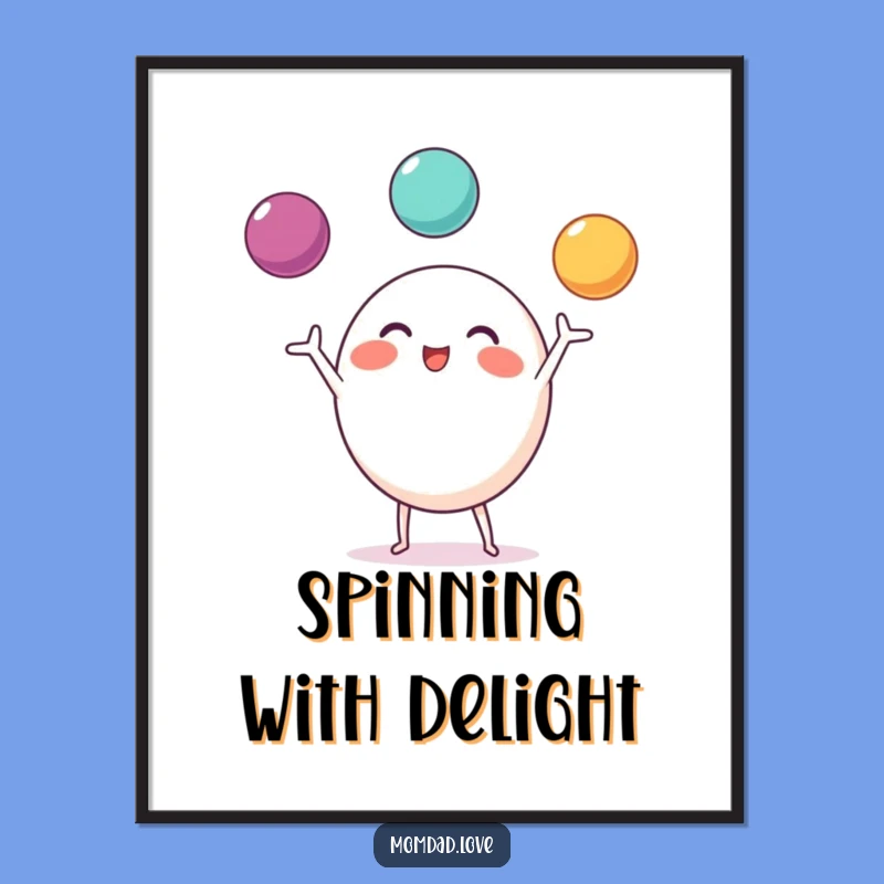 Digital Funny Juggling Character Art: Instant Excitement, Hilarious Printable Gift