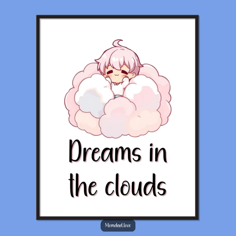 Funny Cloud Tumbling Digital Art - Instant Download for Dreamy Decor