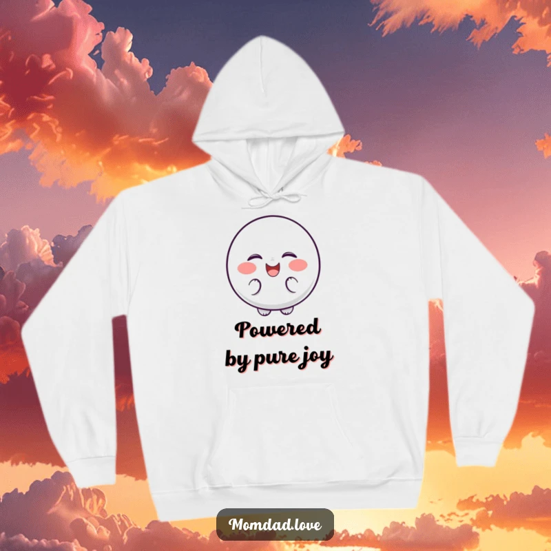 Funny Hoodie showcasing a bubbly character with dotted cheeks, shaking with uncontrollable giggles.