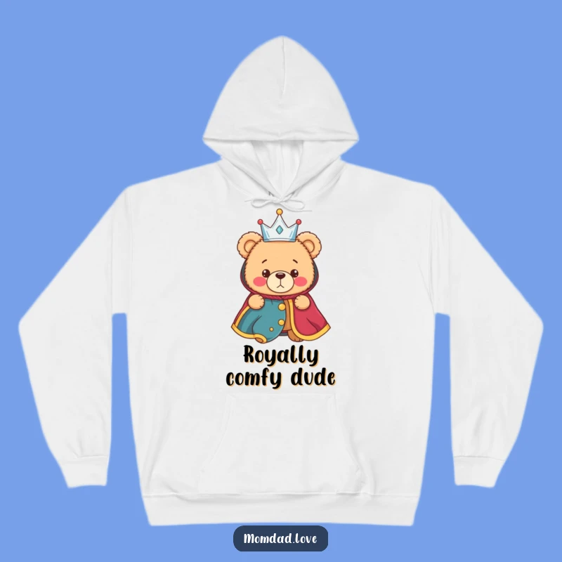 Funny Cozy Bear Hoodie - Bewildered Royalty for Warm Laughs