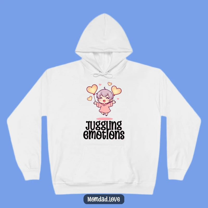 Funny Cozy Hoodie: Juggling Hearts Comfort and Love