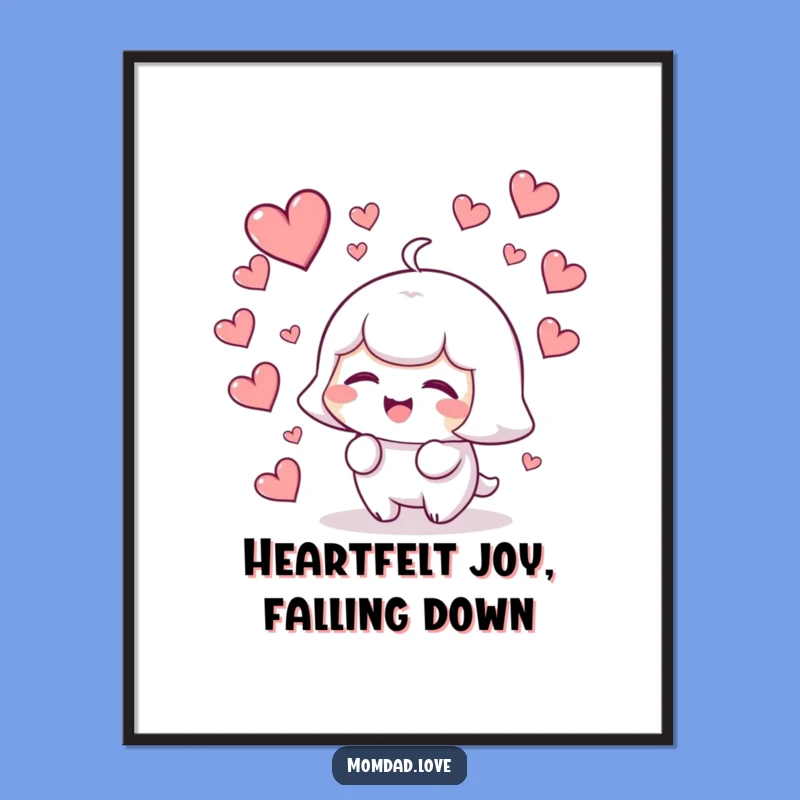 Free Printable Kawaii Heart Shower Art - Funny Downloadable Home Decor