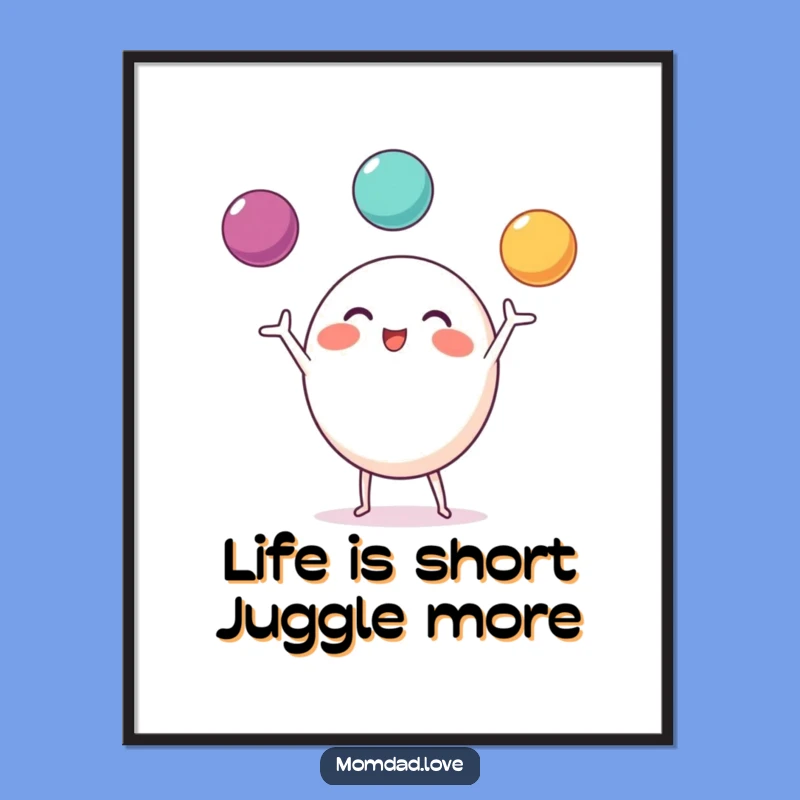 Free Printable Wall Art: Juggling Character Art, Humorous Decor Downloadable