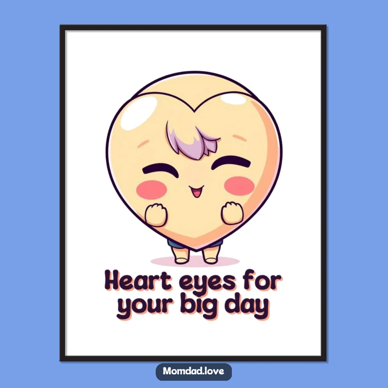 Free Printable Wall Art: Winking Heart Emoji Character, Funny Downloadable Decor for a Playful Space