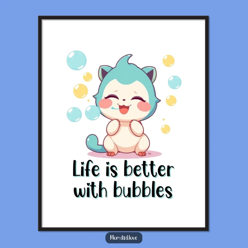 Free Printable Wall Art: Giggling Bubble Creature - Funny Downloadable Art for Decor