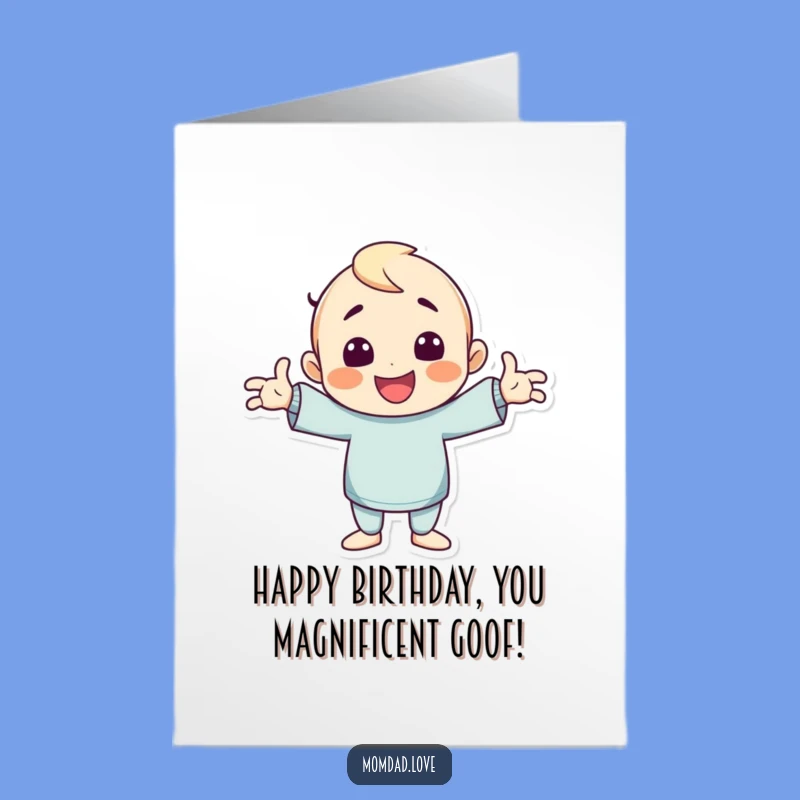 Free Printable Bday Card: Goofy Pose Character Fun - Funny Downloadable Gift