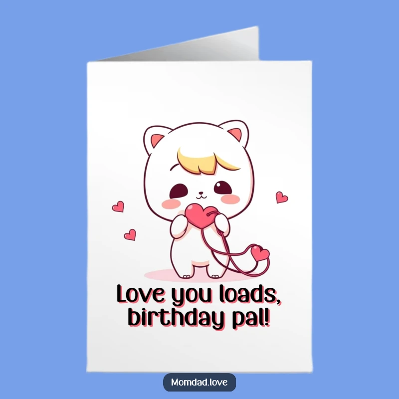 Free Printable Funny Birthday Card: Tangled Heart Kawaii Character Printable