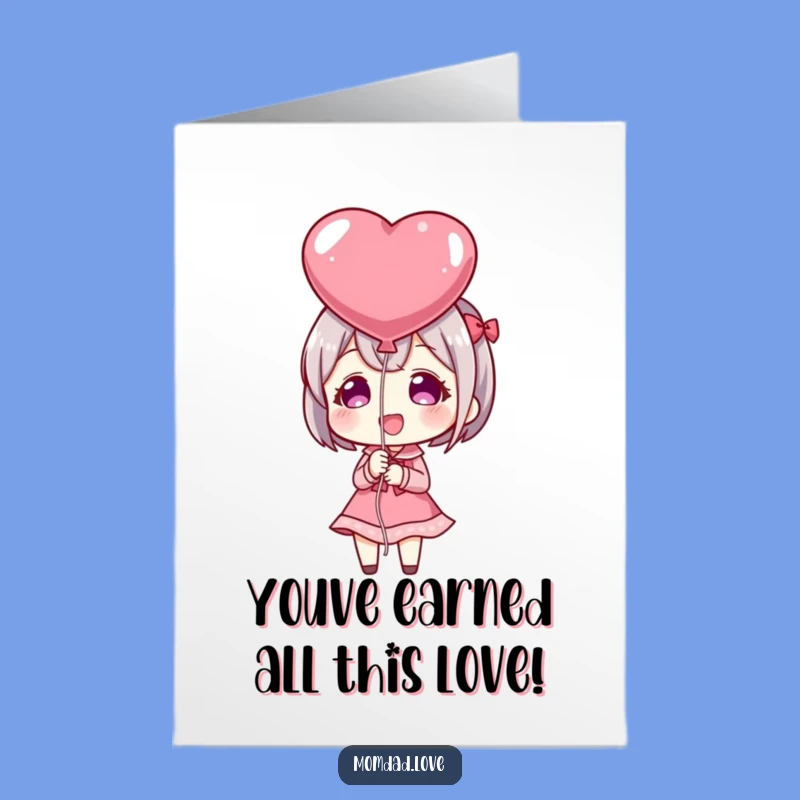 Free Printable Congrats Card: Anime Heart Balloon Joy - Download Today!