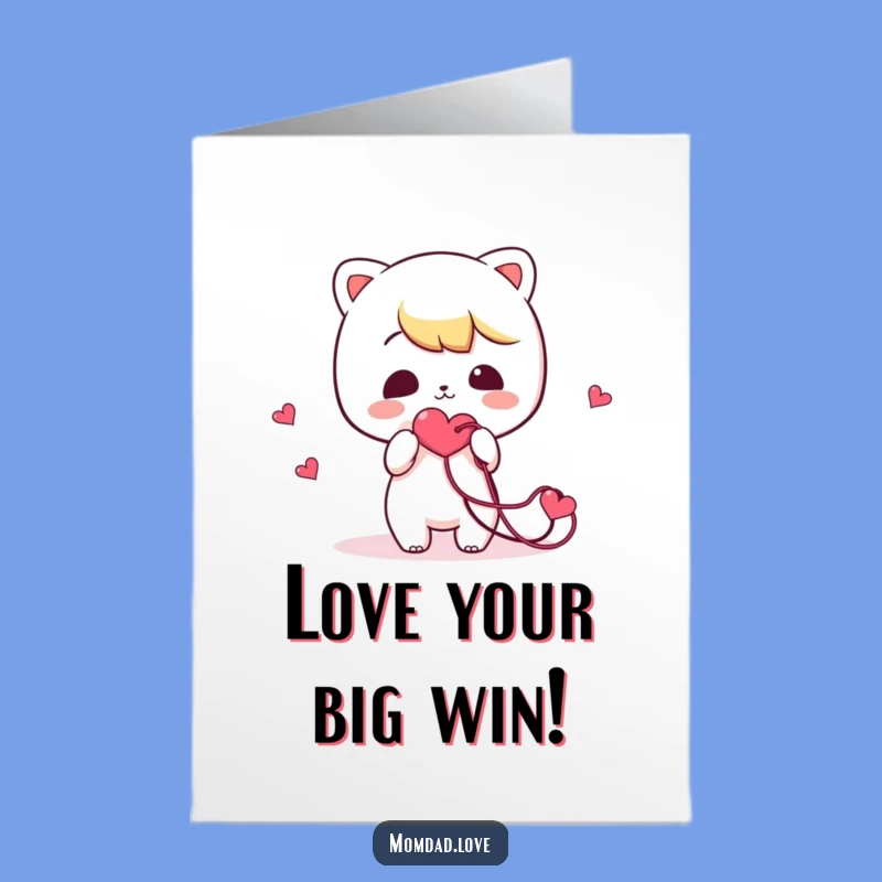 Free Printable Congrats Card: Tangled Heart Kawaii Character Celebration Printable