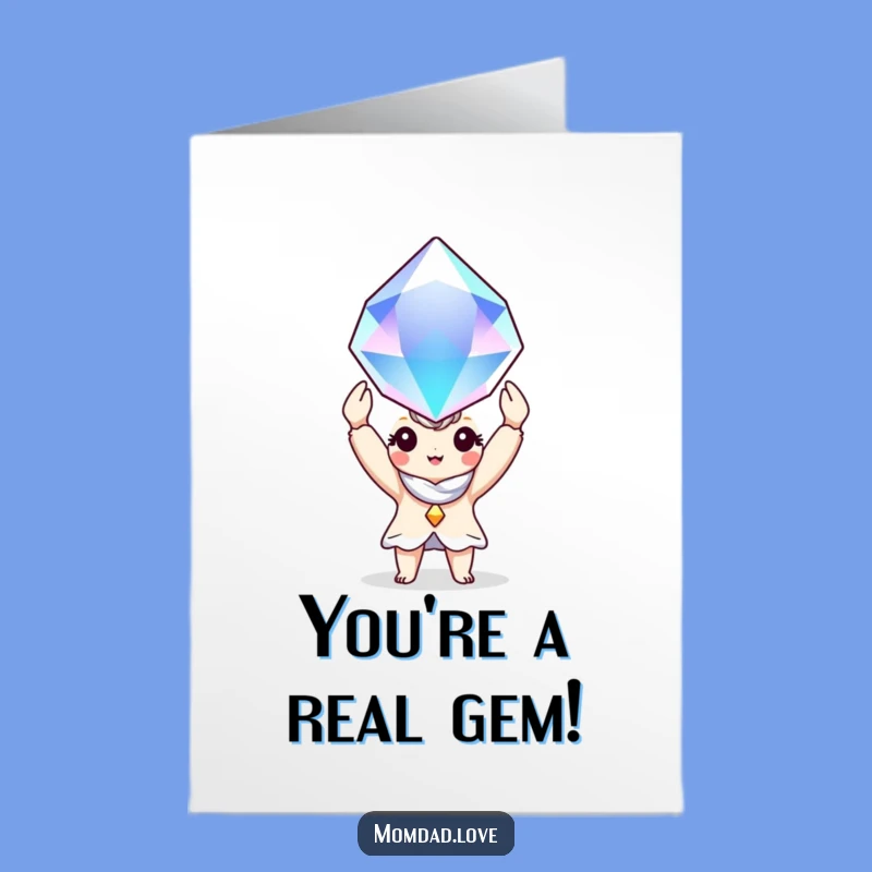 Free Printable Thank You Card: Funny Gem Character, Heartfelt Downloadable Gift for Gratitude