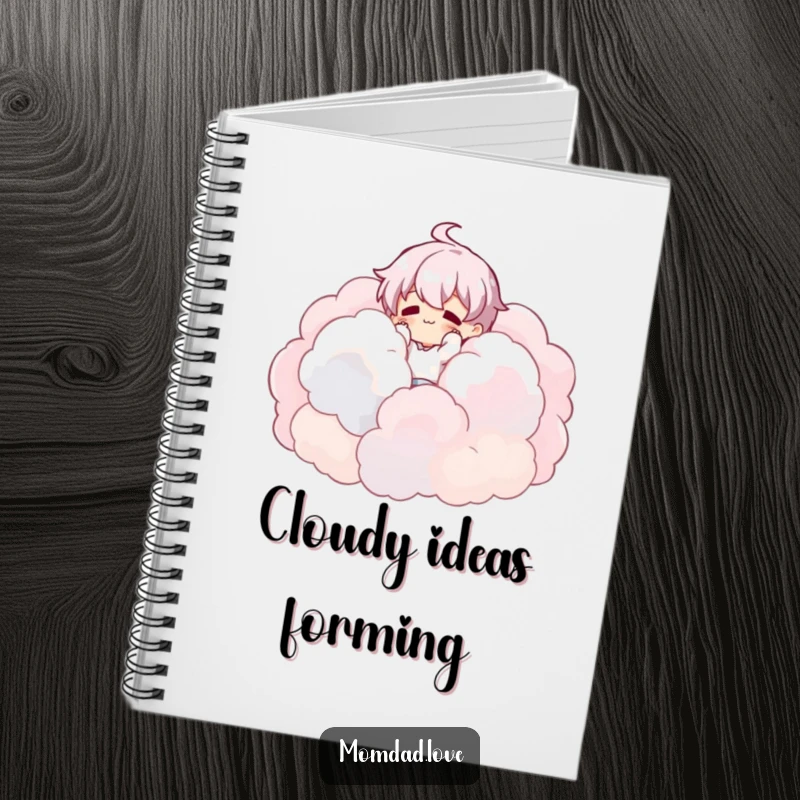 Funny Notebook: Character tumbling into clouds, perfect for journaling and as a whimsical funny gift.