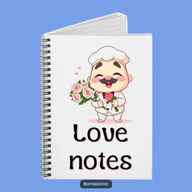 Funny Anime Papa Notebook - Winking Dad Character Journal Gift