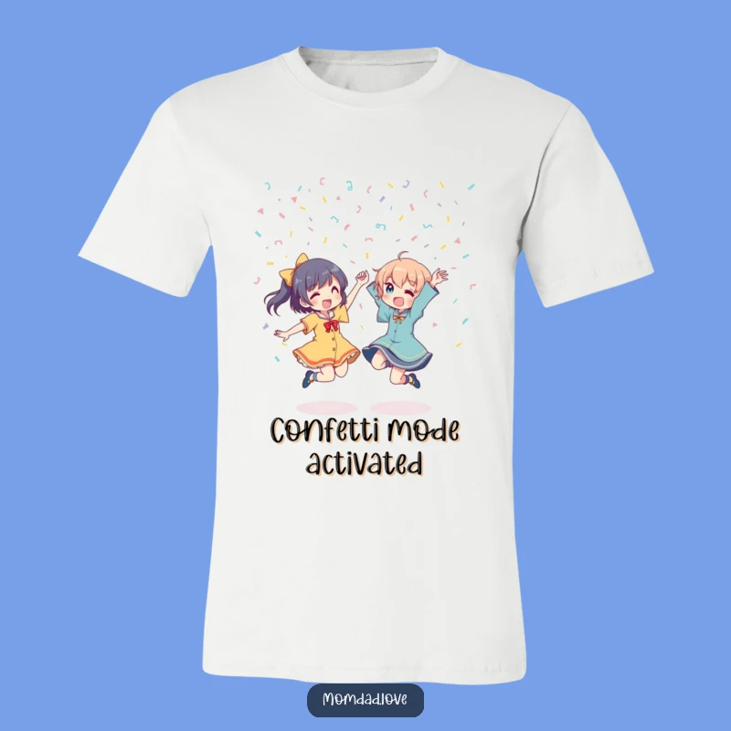 Funny Anime Dance Party T-Shirt: Energetic Confetti Celebration, Awesome Gift for Movers