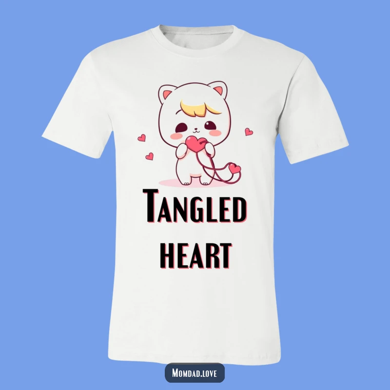 Funny Tangled Heart T-Shirt: Kawaii Character, Comical Connection, Awesome Funny Gift