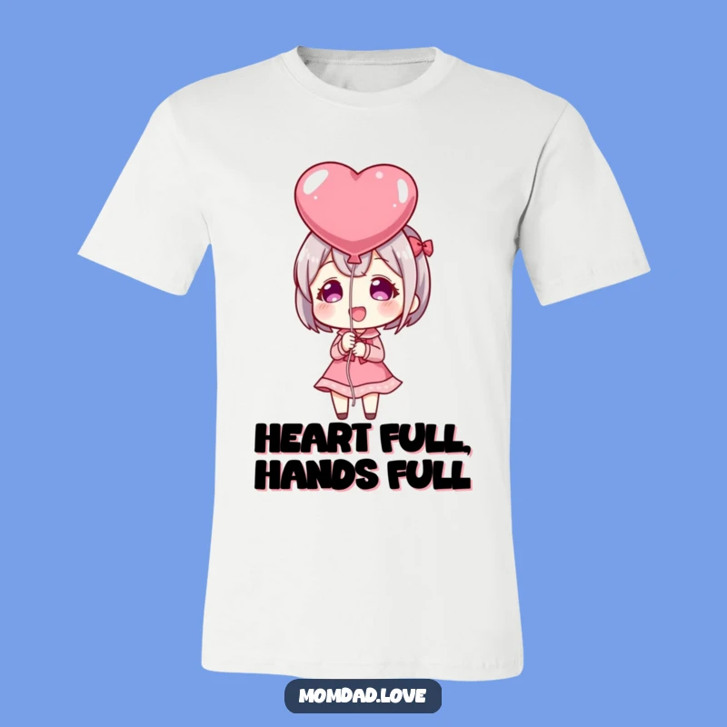 Funny Anime Heart Balloon T-Shirt: Express Love Cheerfully, Great Gift for Sweethearts