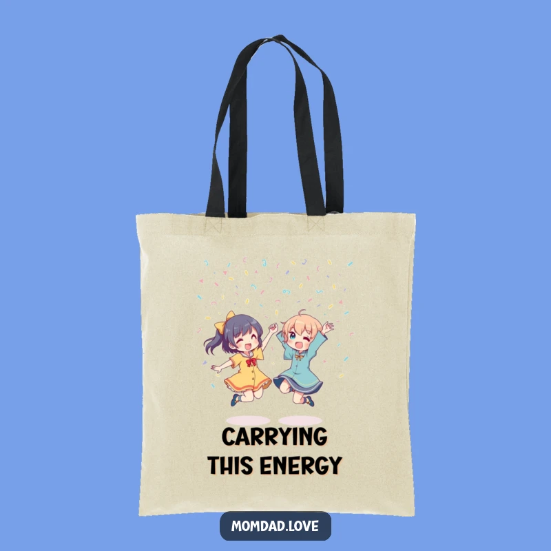 Funny Anime Dancing Tote Bag: Carry the Party, Great Gift for Dance Enthusiasts